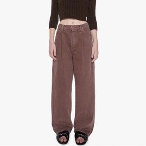 MOTHER Snacks Pleated Fun Dip Puddle French Toast Brown Size 27